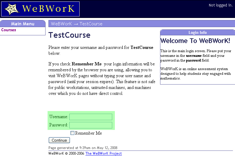 Web that works  webwork by