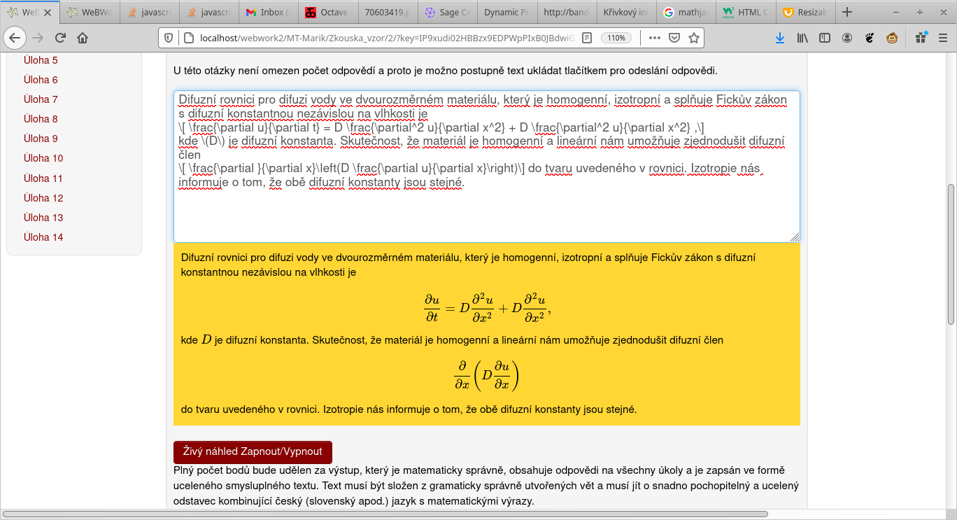 Essay with live preview